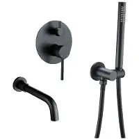 OEM Soffione doccia, doppio comando, montaggio a parete, nero opaco-210 mm