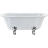 Casa Padrino Luxury Art Nouveau Bathtub White / Silver 150 x 75 x H. 63,5 cm - Vasca autoportante in acrilico retrò - Mobili da bagno retrò