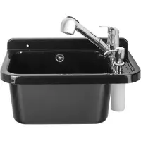 Adgo Miscelatore lavabo 50 cm con bocca estraibile e dispenser sapone