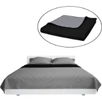 vidaXL BEDSPREAD DOPF -SANDEL 170x210 cm Schwarz grau