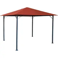 Quick Star Padiglione da giardino in metallo Nizza 3x3m tenda antica per feste Terra / rosso arancio RAL 2001