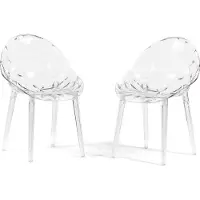 Idea New Garden Srl Set di 2 sedie trasparenti in policarbonato con effetto diamante, dal design moderno ed elegante, robuste e impilabili, ideali per cucina, sala da pranzo, ufficio o bar - DIAMANTE - Transparente