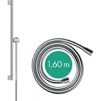 Hansgrohe Unica barre de douche S PURO 65 cm, support de pommeau de douche Easy Slide, flexible de douche Isiflex 160 cm, 24402000, 24402000