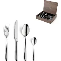 Amefa Oxford 186000MDF3C40 gepolijst RVS, set di posate da 24 pezzi in cofanetto di legno