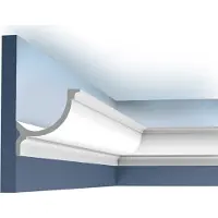 ORAC Decor C902 Profilo modanatura Luxxus Profilo decorativo per soffitto Profilo cornice in stucco Modanatura angolare per illuminazione indiretta | 2 metri