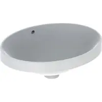 Geberit VariForm lavabo encastré ovale, 500x400mm, sans trou pour robinet, avec trop-plein, 500.709.01.2, 500.709.01.2
