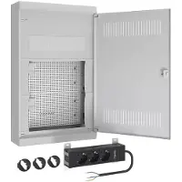 ABN Scatola di distribuzione multimediale AMIGO a 3 file, montata - Quadro di distribuzione per intonaco 245 mm A36ATL