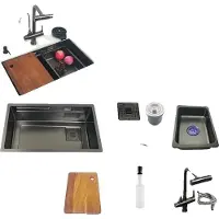 OEM Lavello da cucina, design sottopiano, acciaio inox resistente, 75x40cm E
