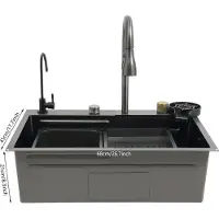OEM Lavabo per la casa, in acciaio inox resistente, modalità di erogazione dell'acqua efficiente, 68CM
