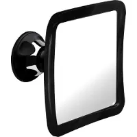 OEM Specchio da doccia antiappannamento con ventosa, specchio da barba, specchio da parete, accessori da bagno, infrangibile, specchio da doccia antiappannamento, 16 x 16 cm nero