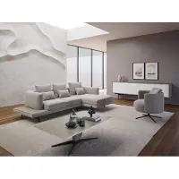 Xl Moebel Gmbh Divano per soggiorno, divano ad angolo a forma di L, poltrona, tavolino da caffè in legno