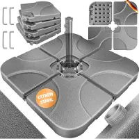 Kesser Supporto per ombrellone, set da 4 pezzi, peso dell'ombrellone 60L/80kg, per ombrelloni a parasole, in plastica