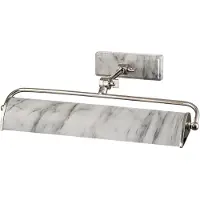 ELSTEAD Applique Winchfield, larghezza 45 cm, bianco marmorizzato/nickel
