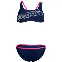 Arena Girl's Logo Swimsuit Two Pieces Bikini Bambini (164, blu)