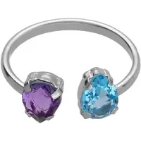 Victoria Cruz Silver Open Anello con Glory Crystals A4904-12HA - Circonferenza: 52 mm