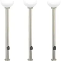 vidaXL Dissuasori con uscita 3 pezzi 120 cm acciaio inox IP44