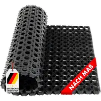 Floordirekt Tappeto ad anello in gomma Tappeto ottagonale per lo sporco Tappeto in gomma Tappeto ad anello resistente alle intemperie 100x100x2,3 cm