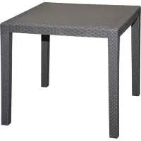 Spetebo Tavolo da giardino antracite - circa 79 x 79 cm - Tavolo da giardino in plastica con aspetto effetto rattan
