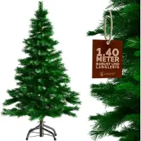 Casaria Albero di Natale artificiale 140 cm abete bianco mix punte fitte ignifugo