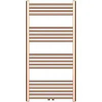 Belrad Radiatore per asciugamani con attacco centrale in rame spazzolato - 1200x600mm, 414 Watt
