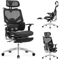 MarkAdler Expert 9.6 | Sedia da ufficio Sedia da scrivania ergonomica con supporto lombare | Poggiatesta Bracciolo Funzione dondolo | Nero