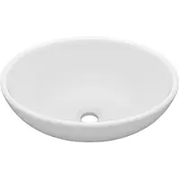 Syfax Lavandino Lusso Ovale Bianco Opaco 40x33 cm in Vetroceramica