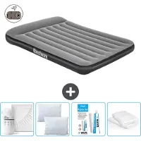 Bestway Materasso gonfiabile - Letto alla francese - 137 x 191 x 30 cm - Grigio - Accessori inclusi