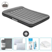 Bestway Materasso gonfiabile - Letto alla francese - 137 x 191 x 30 cm - Grigio - Accessori inclusi