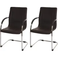 Chefgastro Set di 2 sedie da pranzo Sammy | A x L x P 93 x 56 x 56 cm | Altezza seduta 47 cm | Acciaio | Marrone | Sedia da cucina a sbalzo Sedia con schienale Sedia