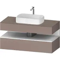 Duravit Collection One Meuble sous-vasque sur console, 1 tiroir, 1 tiroir, découpe au centre, 1200x550x600mm, niche blanc mat, QA4732018430010, QA4732018430010