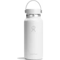 Hydroflask Wide Mouth With Flex Cap 2.0 Bottiglia termica (946 ml, bianco/grigio)