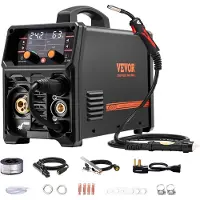 Vevor Pro saldatore MIG, saldatore Pluse MIG da 250 amp, saldatore sinergico 5 in 1 Gasless MIG, Gas MIG, MMA, Lift TIG, MIG Pluse con tecnologia inverter IGBT e display LCD