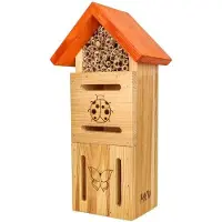 MKW Hotel per insetti - Resistente alle intemperie - Hotel per farfalle 3IN1 - Casa per insetti in legno massiccio e legno dolce - per api selvatiche e coccinelle