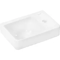 Hansgrohe Xelu Q lave-mains avec tablette à droite, 1 trou pour robinet, sans trop-plein, 360x250x80mm, blanc, 60314450, 60314450