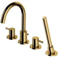 Omnires Miscelatore da bagno, Y golden, 4 pezzi, bocca da bagno doccia, 1 funzione