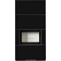 Kratki FLOKI BOX 8 kW Ø 160 sinterizzato al quarzo NERO ASSOLUTO kit caminetto con porta a molla