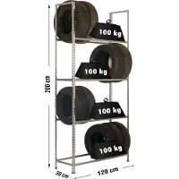 Simonauto Scaffale Metallico Autoclick Megaplus 4/300 2000x1200x300 Mm
