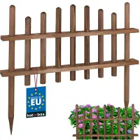 KOTARBAU Staccionata in Legno per Giardino Pino Impregnato 60 cm Wenge Steccato in Legno Recinzione Giardino Esterno Agli Agenti Atmosferici