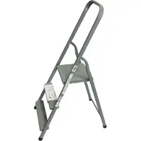 Vago-Tools Scala a stecche in acciaio, 5 gradini, pieghevole, scala multifunzione, scala per uso domestico