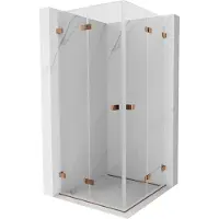 Mexen Lunar-F Duo cabina doccia pieghevole 100 x 100 cm, trasparente, oro rosa - 836-100L-100P-60-00