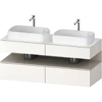 Duravit Collection One Meuble sous-vasque sur console, 2 tiroirs, 2 découpes, 1400x550x600mm, niche Taupe Supermatt, QA4767083840000, QA4767083840000