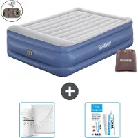 Bestway Materasso gonfiabile - 2 persone - 152 x 203 x 56 cm - Grigio/Blu - Accessori inclusi