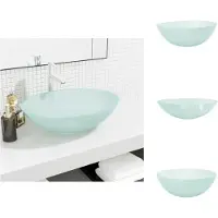 vidaXL Lavabo in vetro 50x37x14 cm Opaco - Lavabo da bagno