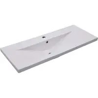 Syfax Lavabo da Incasso 101x39,5x18,5 cm in Vetroceramica Bianco