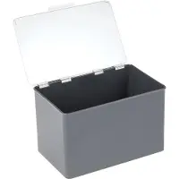 OEM Scatola portaoggetti con coperchio per cucina, ripostiglio, studio - scatola impilabile in plastica senza BPA - scatola compatta in plastica per oggetti domestici - grigio scuro e trasparente