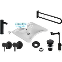 Domotechnika Set di lavabi accessibili ai disabili 7in1 черный
