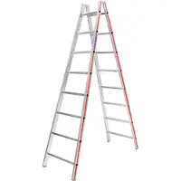 Hymer Scala a pioli , accesso bilaterale, 2x8 pioli, altezza verticale 2,25 m, altezza di sbraccio 3,55 m, peso 8,4 kg
