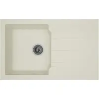 Stradour Lavello Lavello da incasso, 1 vasca con sgocciolatoio, 81 x 50 cm, resina sintetica, bianco