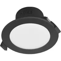 PRIOS Faretto LED da incasso Rida, nero, Ø 12 cm, CCT, IP44