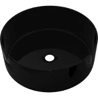 Syfax Lavandino Tondo in Vetroceramica Nero 40 x 15 cm